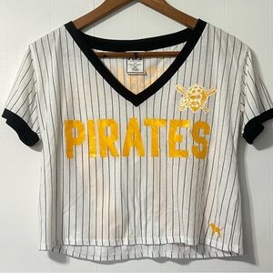 Victoria Secret Pittsburg Pirates V-Neck Baseball Crop Top XS